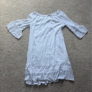 Mlle Gabrielle White Textured Dress